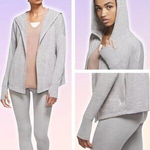 NIKE Yoga Particle Grey Core Essential Jersey Open Cardigan Sz XS
